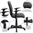 Flash Furniture Mid Back Quilted Office Swivel Chair with Arms in Black