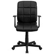 Flash Furniture Mid Back Quilted Office Swivel Chair with Arms in Black
