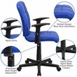 Flash Furniture Mid Back Quilted Office Swivel Chair with Arms in Blue