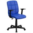 Flash Furniture Mid Back Quilted Office Swivel Chair with Arms in Blue