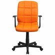 Flash Furniture Mid Back Quilted Office Swivel Chair with Arms in Orange