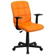 Flash Furniture Mid Back Quilted Office Swivel Chair with Arms in Orange