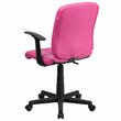 Flash Furniture Mid Back Quilted Office Swivel Chair with Arms in Pink