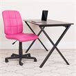 Flash Furniture Mid Back Quilted Office Swivel Chair with Arms in Pink