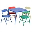 Flash Furniture 5 Pc Kids Folding Table Set In Blue