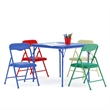 Flash Furniture 5 Pc Kids Folding Table Set In Blue