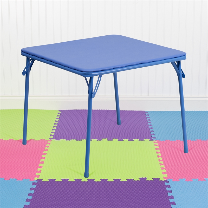 Flash Furniture Kids Folding Table in Blue