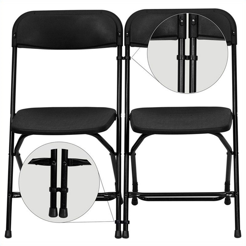 Flash Furniture Plastic Ganging Clips in Black