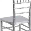 Flash Furniture Elegance Resin Stacking Chiavari Dining Chair in Silver