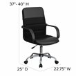 Flash Furniture Mid-Back Mesh and Leather Office Chair in Black
