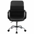 Flash Furniture Mid-Back Mesh and Leather Office Chair in Black