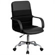 Flash Furniture Mid-Back Mesh and Leather Office Chair in Black