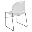 Flash Furniture Hercules Plastic Carry Handle Stacking Chair in White and Silver