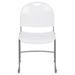 Flash Furniture Hercules Plastic Carry Handle Stacking Chair in White and Silver