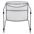 Flash Furniture Hercules Plastic Carry Handle Stacking Chair in White and Silver