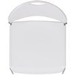 Flash Furniture Hercules Plastic Carry Handle Stacking Chair in White and Silver