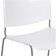 Flash Furniture Hercules Plastic Carry Handle Stacking Chair in White and Silver