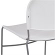 Flash Furniture Hercules Plastic Carry Handle Stacking Chair in White and Silver