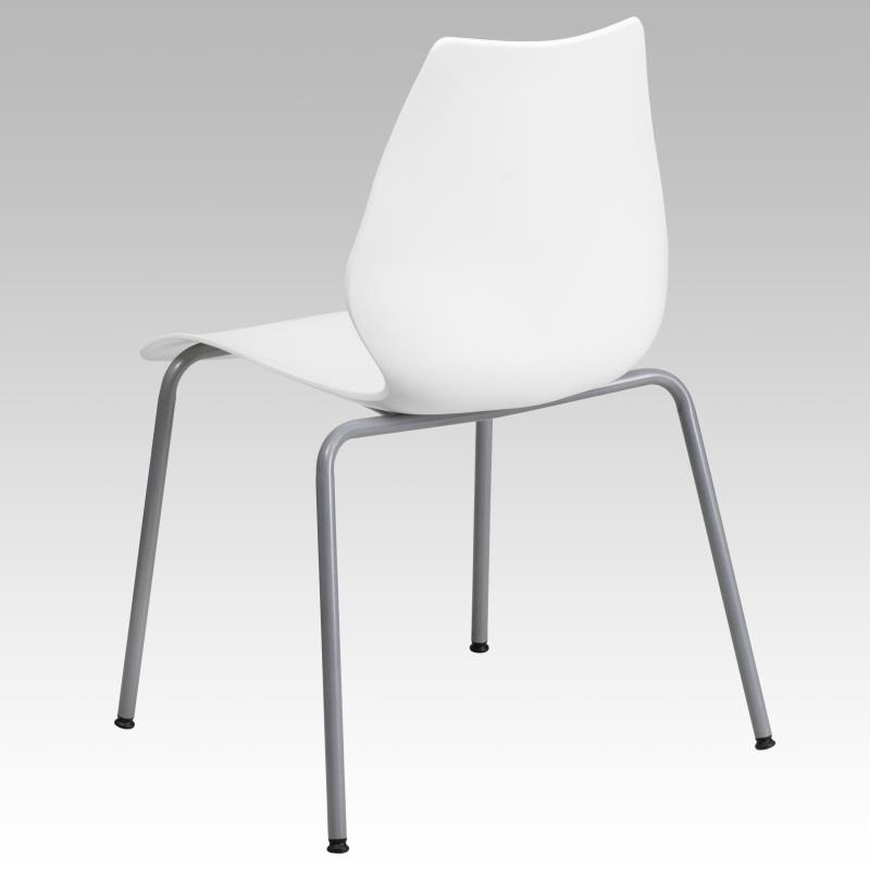Flash Furniture Hercules Stacking Chair with Lumbar Support in White