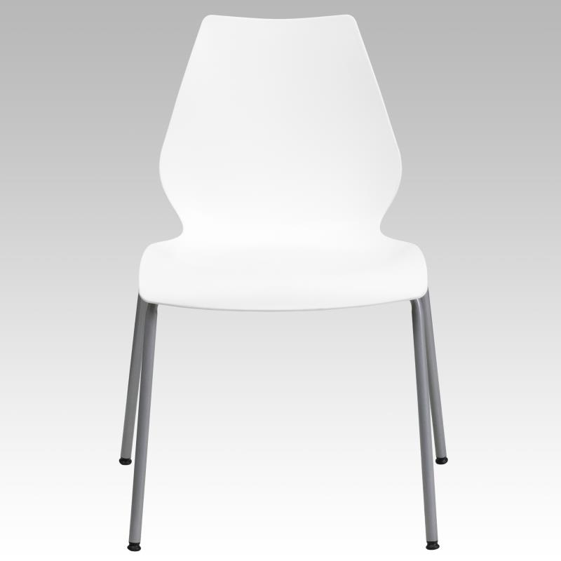Flash Furniture Hercules Stacking Chair with Lumbar Support in White