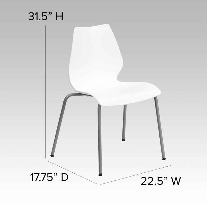 Flash Furniture Hercules Stacking Chair with Lumbar Support in White