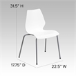 Flash Furniture Hercules Stacking Chair with Lumbar Support in White