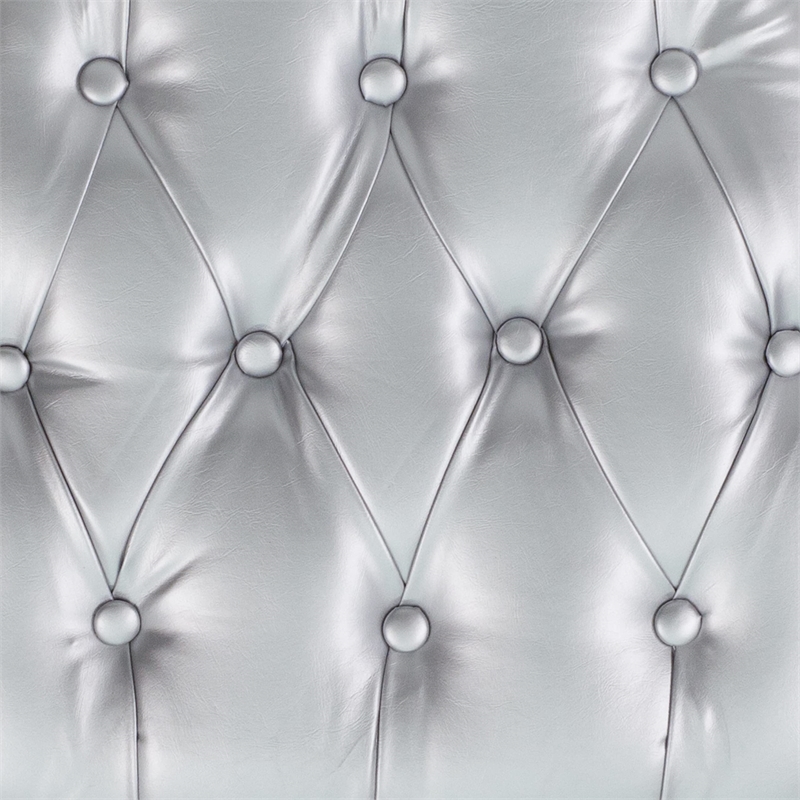 Flash Furniture Hard Tufted Vinyl Chiavari Chair Cushion in Silver