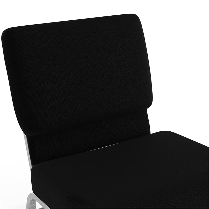 Flash Furniture Hercules Church Stacking Chair in Silver and Black
