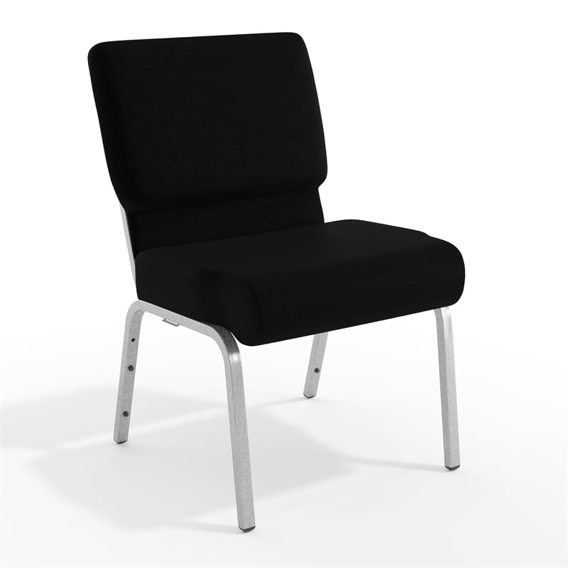Flash Furniture Hercules Stacking Church Stacking Chair in Black