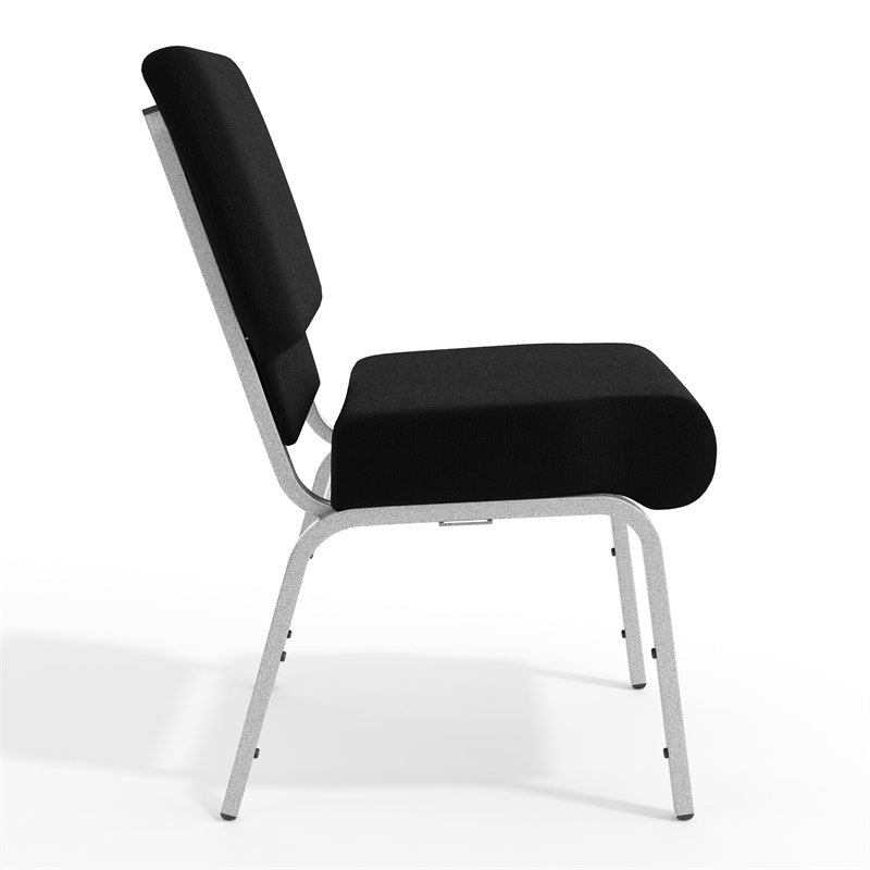 Flash Furniture Hercules Stacking Church Stacking Chair in Black