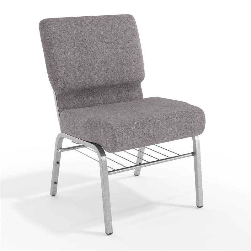 Flash Furniture Hercules Series Church Stacking Chair in in Gray