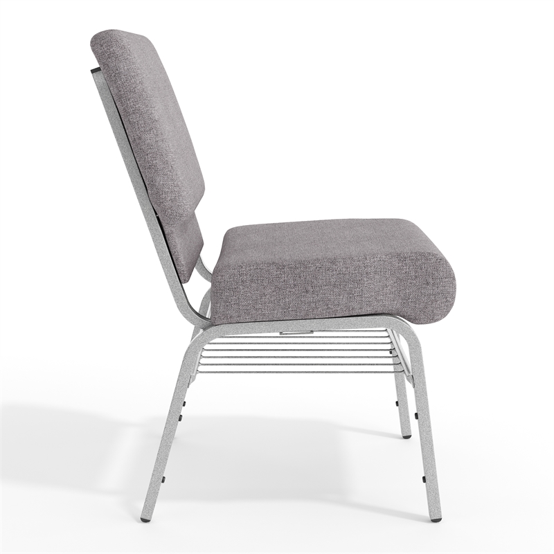 Flash Furniture Hercules Series Church Stacking Chair in in Gray