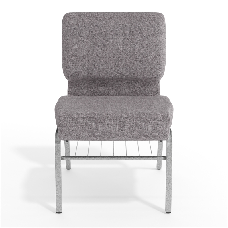 Flash Furniture Hercules Series Church Stacking Chair in in Gray