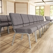 Flash Furniture Hercules Series Stacking Church Stacking Chair in Gray