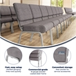 Flash Furniture Hercules Series Stacking Church Stacking Chair in Gray