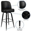 Flash Furniture Metal Barstool With Swivel Bucket Seat In Black