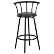 Flash Furniture Metal Crown Back Swivel Stool In Black