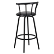 Flash Furniture Metal Crown Back Swivel Stool In Black
