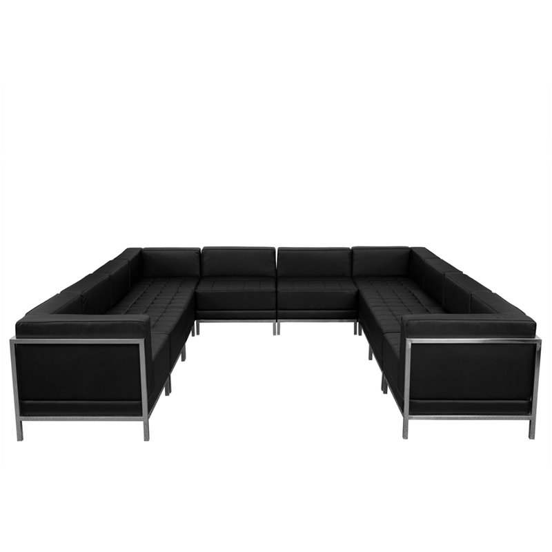 Flash Furniture Hercules Imagination 10-Piece Reception Configuration in Black
