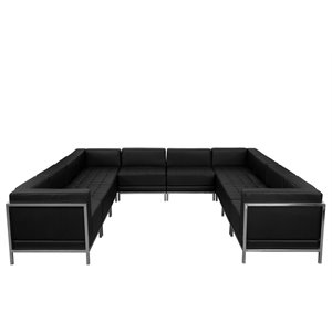 Flash Furniture Hercules Imagination 10-Piece Reception Configuration in Black