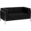 Flash Furniture Hercules Imagination 3-Piece Stainless Steel Sofa Set in Black