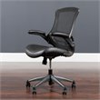 Flash Furniture Mid Back Mesh Leather Office Chair in Black