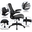 Flash Furniture Mid Back Mesh Leather Office Chair in Black