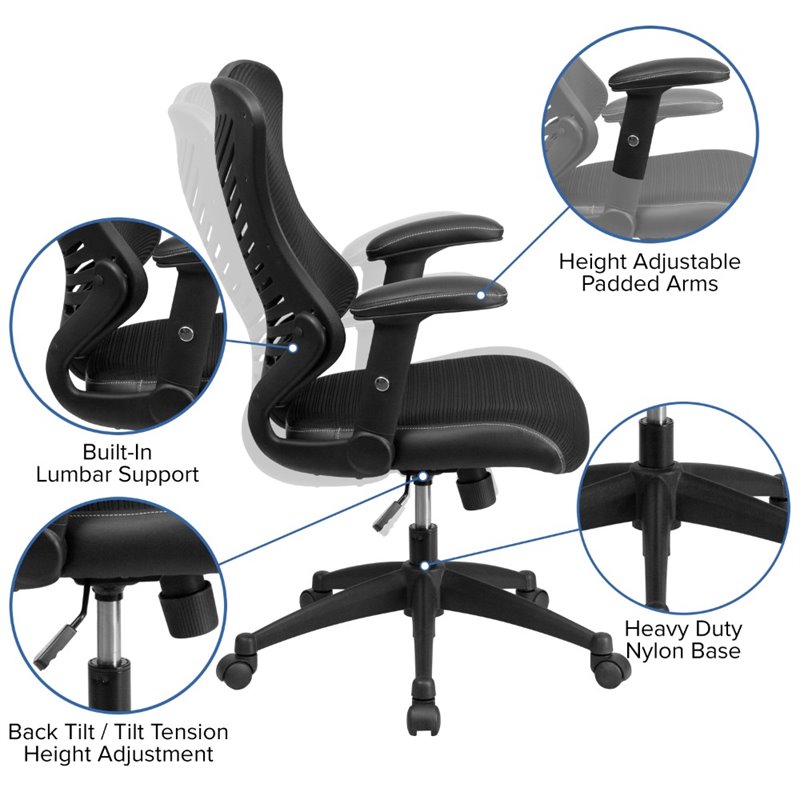 Flash Furniture High Back Mesh Office Chair in Black