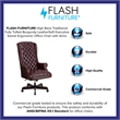 Flash Furniture Traditional Upholstered Executive Office Chair in Burgundy