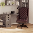 Flash Furniture Traditional Upholstered Executive Office Chair in Burgundy