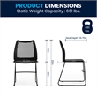 Flash Furniture Hercules Air Vent Sled Base Stacking Chair in Black