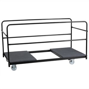 Flash Furniture Round Folding Tables Dolly in Black