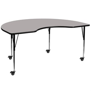 Flash Furniture 31&quot x 96&quot High Pressure Top Mobile Activity Table in Gray