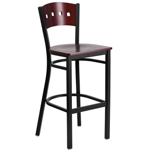 Flash Furniture Hercules 32&quot Bar Stool in Mahogany